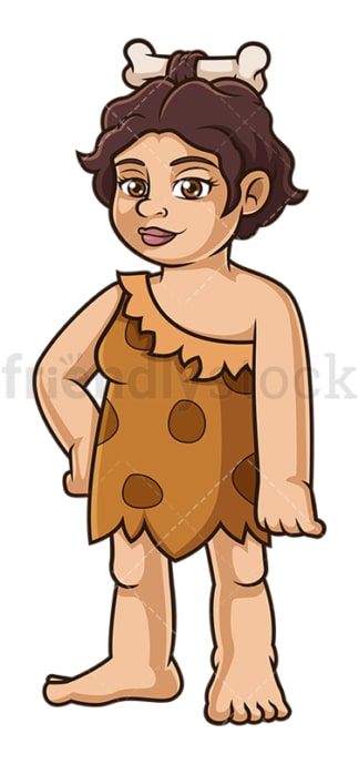 Caucasian cavewoman. PNG - JPG and vector EPS (infinitely scalable).